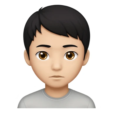 Dark Asian boy with black hair black eyes sticker