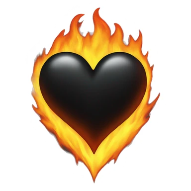 Black Heart on fire  sticker