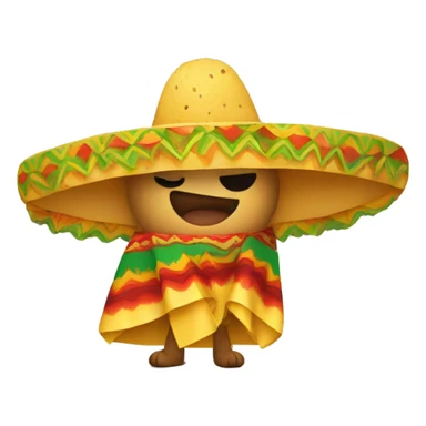 Taco wearing a Mexican poncho sticker