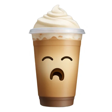 Small iced latte in a plastic cup with no face sticker