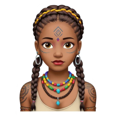 tribal girl Tattooed, DO NOT wearing necklace sticker