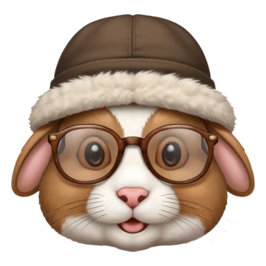 rabbit with hat and glasses sticker