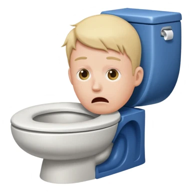 A persons head is sticking out of a toliet sticker