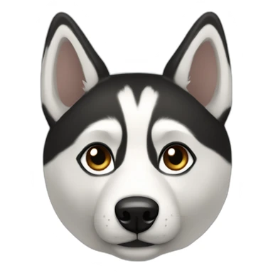 black and white husky no black under eyes, no white eyebrows, hazel eyes sticker