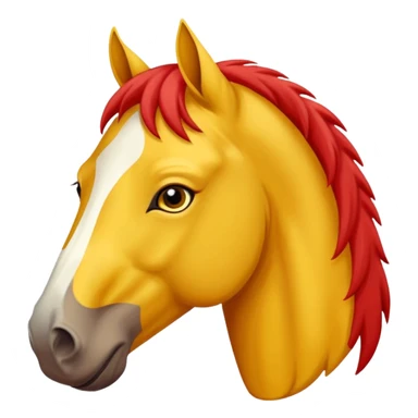 Cavalo vermelho e amarelo pastel sticker