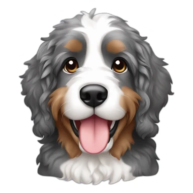 mini merle colored bernedoodle sticker