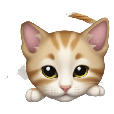 Kitten curled up in a basket sticker