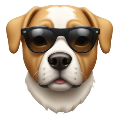 Dog with muscles and sunglasses  sticker