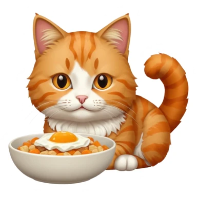 gato desayunando sticker