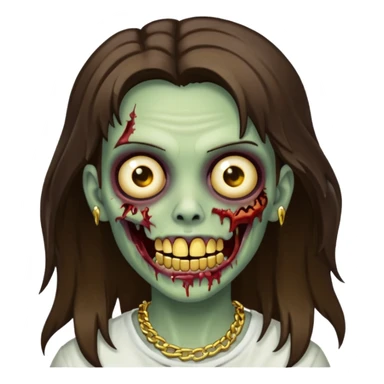 zombie with Brunette  hair and grillz  sticker
