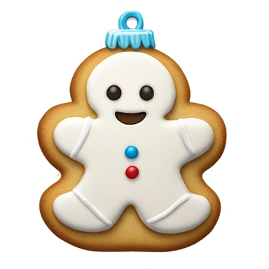 white frosted gingerbread cookie shaped like a christmas ornament sticker