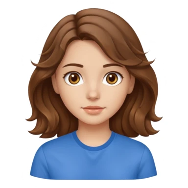 brown hair, hazel eyes, blue shirt, wavy hair pretty girl sticker