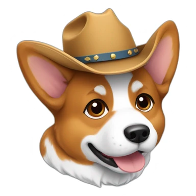  tricolor corgi wearing cowboy hat sticker