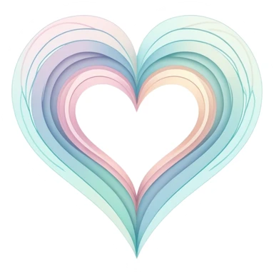 Ethereal folded map with abstract geometric patterns subtly forming heart shapes at intersections, magical glowing map lines sticker