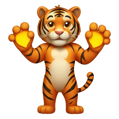 Tiger with an Hearth in his hands sticker