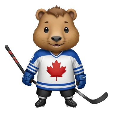 capybara ice hockey player sticker