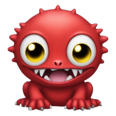 red baby Digimon creature sticker