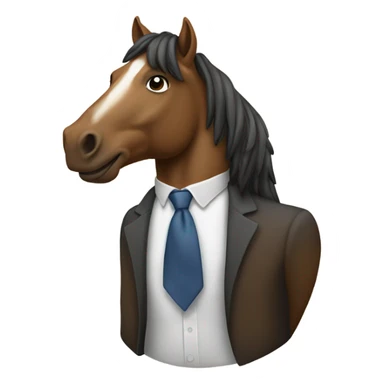 A horse wearing a tie sticker