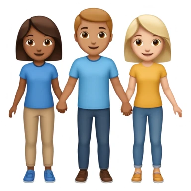 five people holding hands in a circle sticker