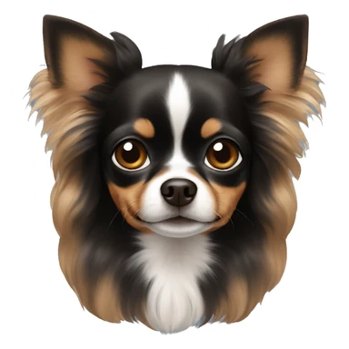 black and brown chihuahua with big hair on the ears sticker