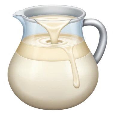 Milk flowing in a pot sticker