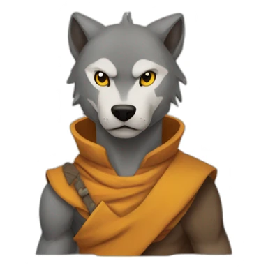 Wolf as a aang the airbender sticker