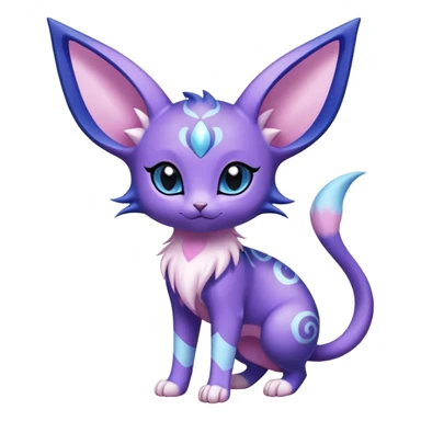 Shiny Exotic Cute Adorable Majestic Espeon-Purrloin-Mew-Meowstic-Hybrid-Creature with pattern-markings sticker