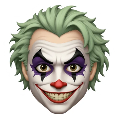 man with black and white joker makeup sticker