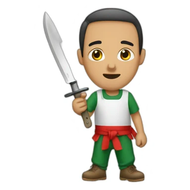 An Algerian with a knife sticker