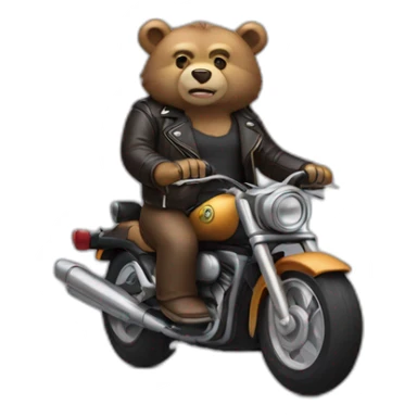 bear wearing a leather jacket on a motorcycle sticker