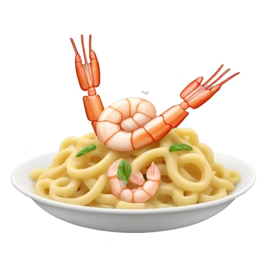 Shrimp Alfredo pasta sticker