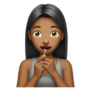 Girl bitting her nails sticker