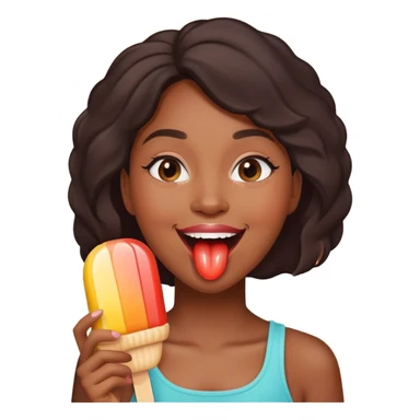 black woman licking ice lolly sticker