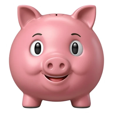 piggy bank with a human figure symbol sticker