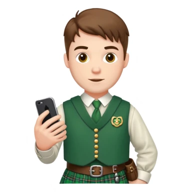 ireland man with skirt and smartphone sticker
