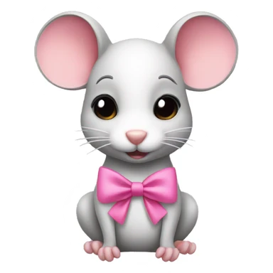 make a rat with cute pink bows sticker