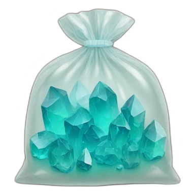 Small crystals in small plastic bag sticker