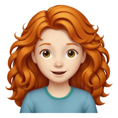 Ginger girl joyous bouncy hair sticker