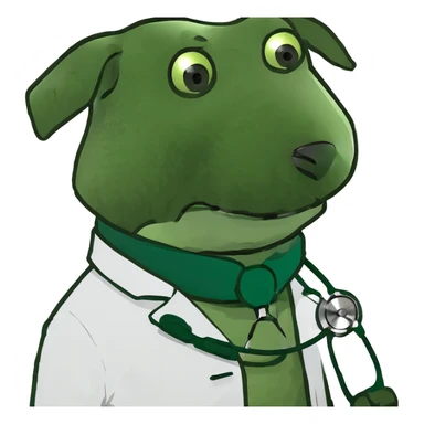 dog as a doctor sticker