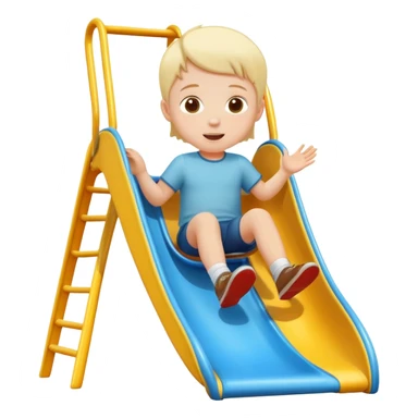 White child sliding down a children's slide front view  sticker