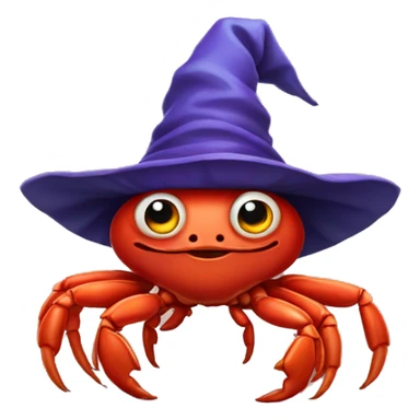 crab with a wizard hat sticker