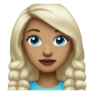 woman with olive skin, long dark hair, blue eyes, ful lips, square face and big lashes. formal dressed sticker