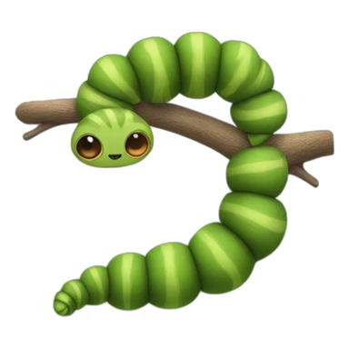 Caterpillar body with a sloth's head sticker