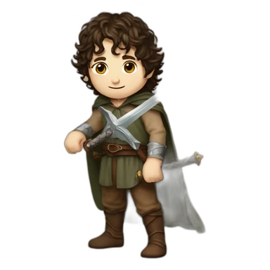 Frodo fotoreal cuerpo entero con espada sticker