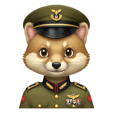 Marten in military uniform sticker