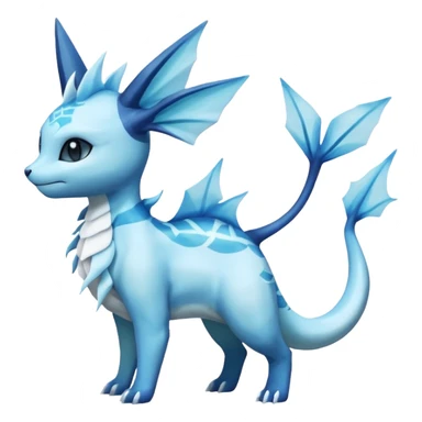 Lumineon-Vaporeon-Amaura-Glaceon-Dragonair-Fakémon-hybrid-creature (full body)  sticker