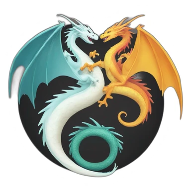 dragon ying yang sticker