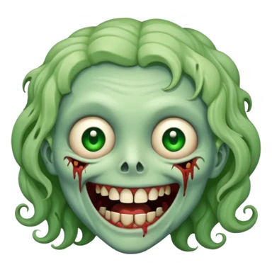 A cute, cheerful zombie is curled up in laughter sticker
