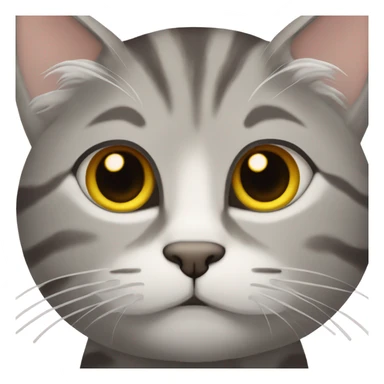fluffy grey tabby cat brown eyes sticker