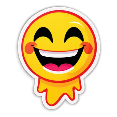 Pop art happy emoji sticker